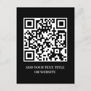 Black QR Scan Me Business Website Link Postcard