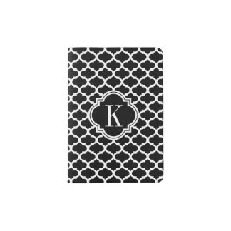 Black Quatrefoil Monogram Passport Holder