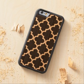 Black Quatrefoil Moroccan Pattern Carved® Cherry iPhone 6 Bumper Case