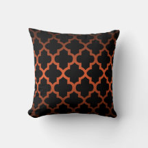 Black Quatrefoil Pattern on Orange Blend