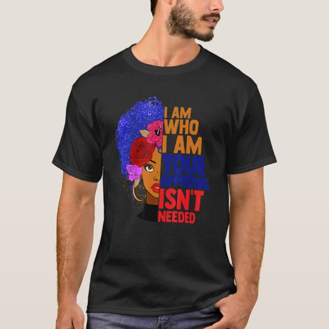 Black Queen African American Ladies Curly Natural  T-Shirt (Front)