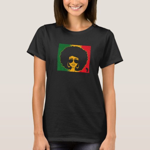 Black Queen   African Black Girl   Black History M T_Shirt