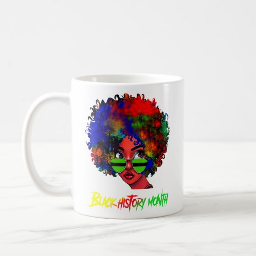 Black Queen Afro Beauty Melanin Black History Prid Coffee Mug