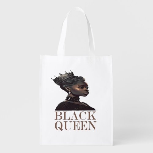 Black Queen Afro Melanin  Grocery Bag