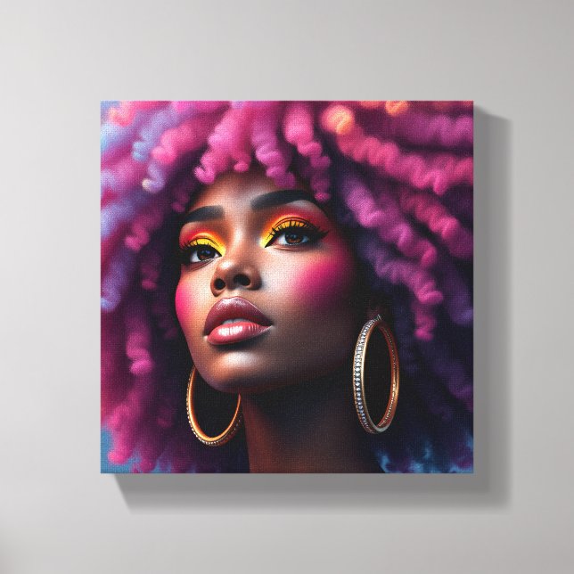 Black queen, afrocentric, blacknificent, woman, me canvas print (Front)