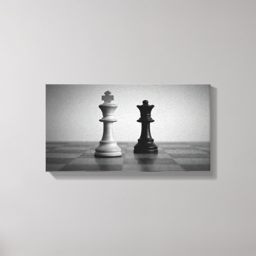 Black Queen and a White King Artistic Photo Canvas Print