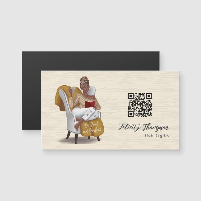 Black Queen Beauty Fashion Hair QR Code (Front/Back)