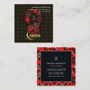Black Queen Beauty Fashion Square Business Card