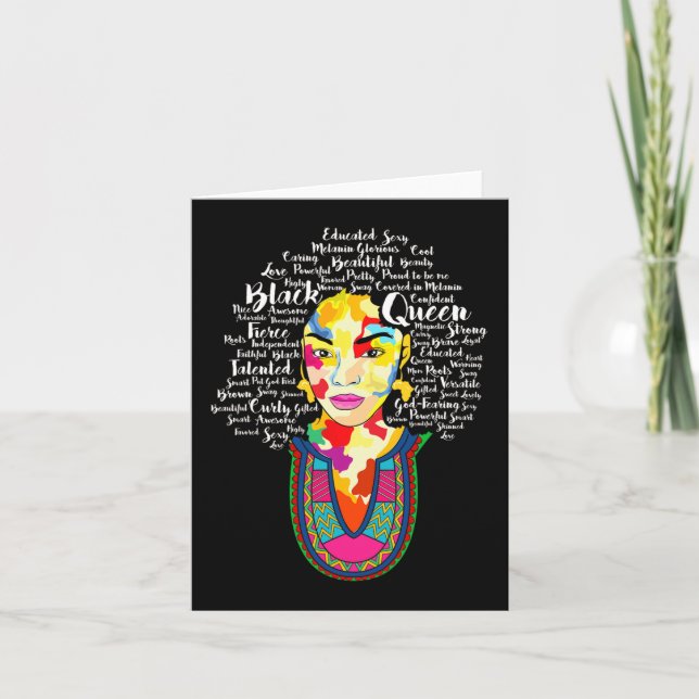 Black Queen Black History Month African American A Card (Front)