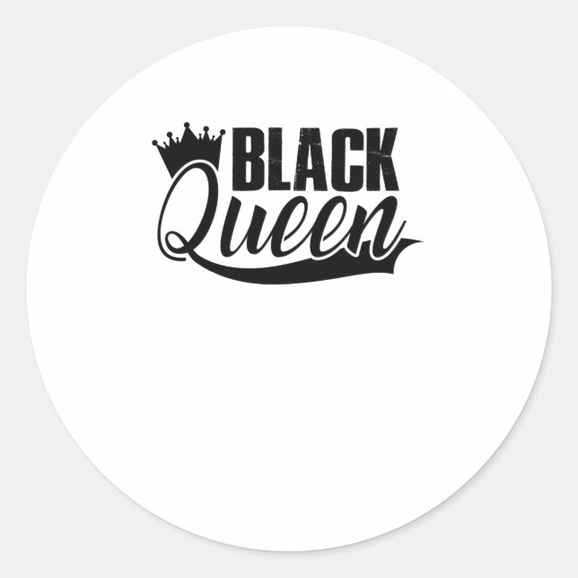 Black Queen Black Woman (3) Classic Round Sticker (Front)