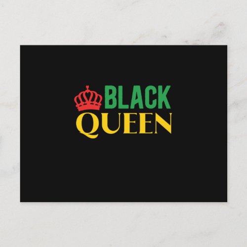 Black Queen Black Woman Announcement Postcard