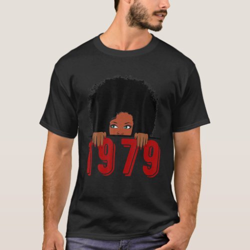 Black Queen Born In 1979 40Th Awesome Birthday Gif T_Shirt