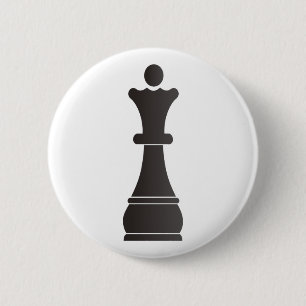Black queen chess piece button
