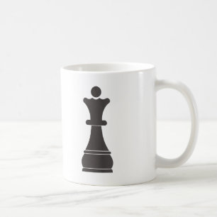Black queen chess piece coffee mug