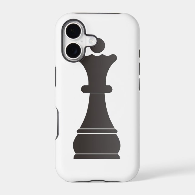 Black queen chess piece iphone case (Back)
