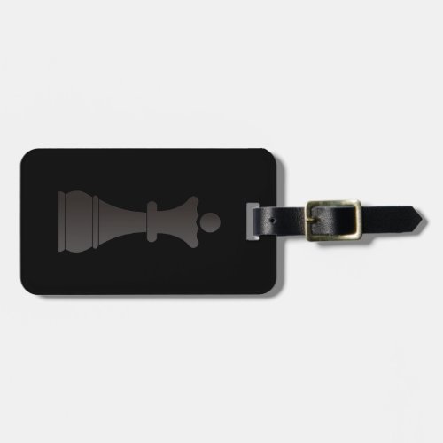 Black queen chess piece luggage tag