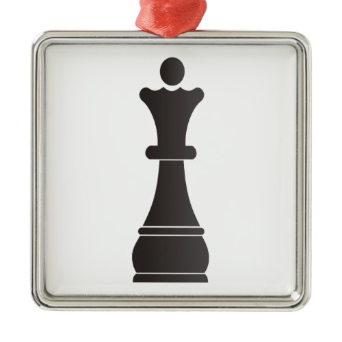 Black queen chess piece metal ornament