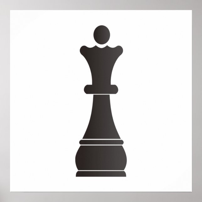 Black queen chess piece poster (Front)