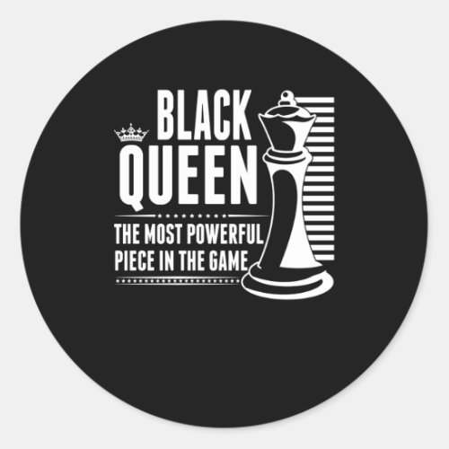 Black Queen Chess Piece Proud Black Women Classic Round Sticker