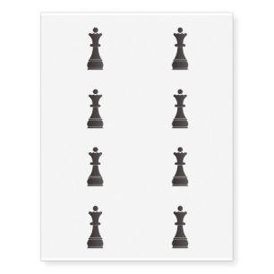 Black queen chess piece temporary tattoos