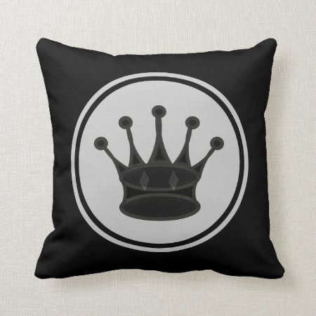 Black Queen Chess Piece Throw Pillow