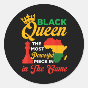 Black Queen Chess Powerful Piece In The Game Junet Classic Round Sticker