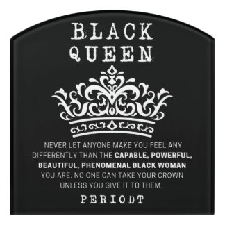Black Queen Crown Black Woman Inspirational Door Sign