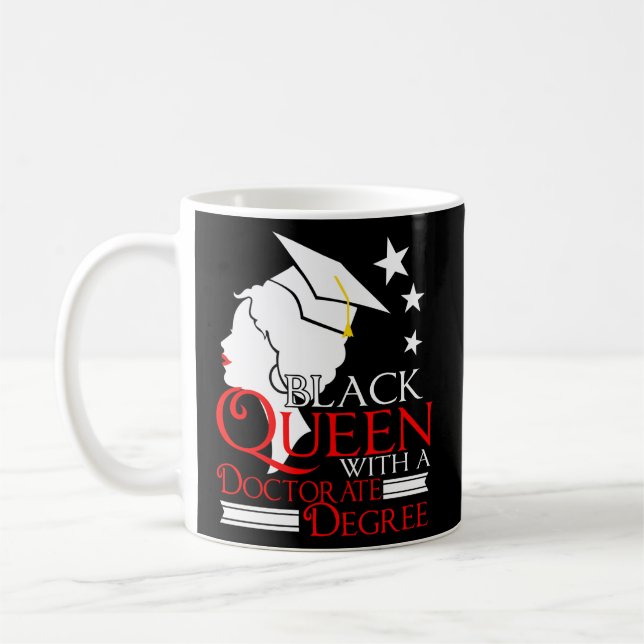 Black Queen Doctorate Phd Degree Graduation Africa Coffee Mug (Left)