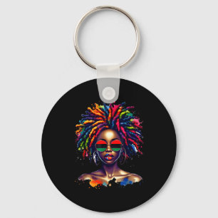 Black Queen Dripng Afro Melanin Black History Mont Keychain