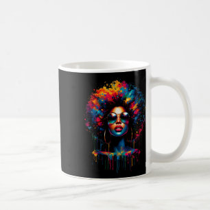 Black Queen Dripping Afro Melanin Juneteenth Girl Coffee Mug