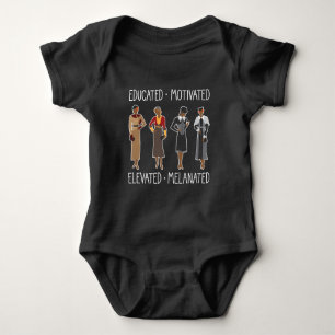 Black Queen Educated Motivated African American Baby Bodysuit