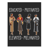 Black Queen Educated Motivated African American Postcard