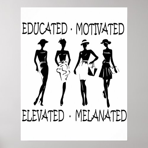 Black queen   educated motived Elevated melanated Poster