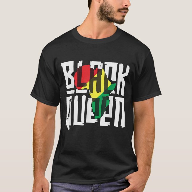 Black Queen for Women Girls History Month Africa T-Shirt (Front)