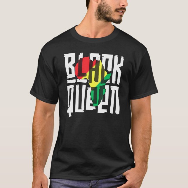 Black Queen For Women Girls History Month Africa T-Shirt (Front)