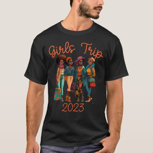 Black Queen Girls Trip African American Vacation T_Shirt