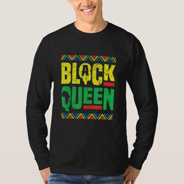 Black Queen History Month African American Pride C T-Shirt (Front)