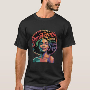 Black Queen Juneteenth Afro american Freedom T-Shirt