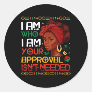 Black Queen Juneteenth Black History Month African Classic Round Sticker