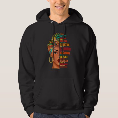 Black Queen Lady Curly Natural Afro African Americ Hoodie