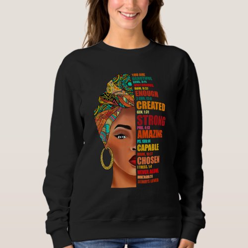 Black Queen Lady Curly Natural Afro African Americ Sweatshirt