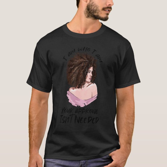 Black Queen Lady Curly Natural Afro African Americ T-Shirt (Front)