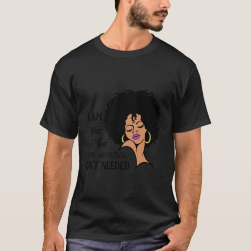 Black Queen Lady Curly Natural Afro African Americ T_Shirt