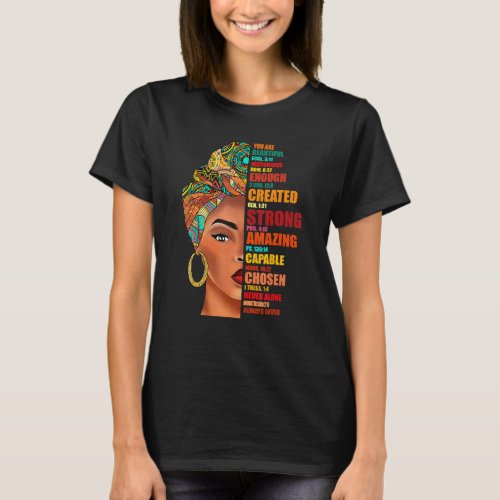 Black Queen Lady Curly Natural Afro African Americ T_Shirt