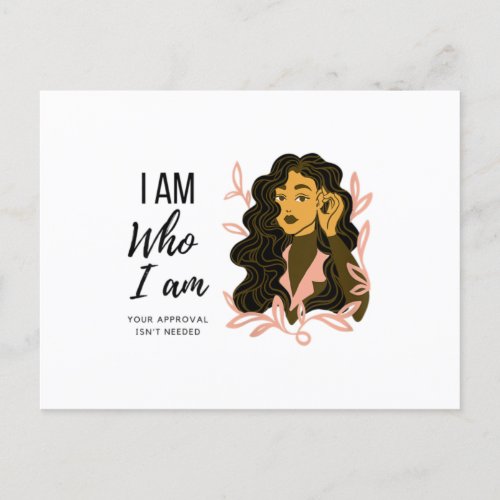 Black Queen Lady Curly Natural Afro African Ladies Announcement Postcard
