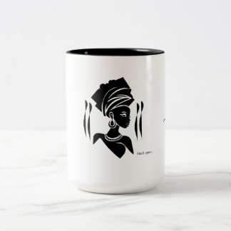 Black Queen Lyn Two-Tone Coffee Mug