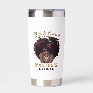 Black Queen Masters Degree Cute Graduation Gifts  Insulated Tumbler