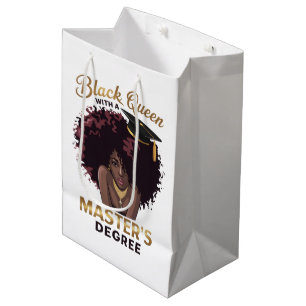 Black Queen Masters Degree Cute Graduation Gifts  Medium Gift Bag