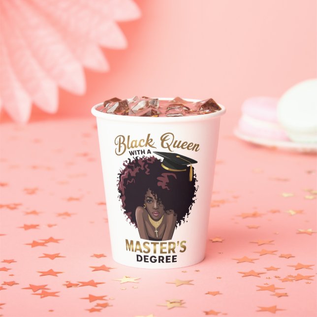 Black Queen Masters Degree Cute Graduation Gifts  Paper Cups (Insitu)
