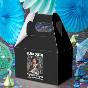 Black Queen Masters Degree Graduation Educated Favor Boxes